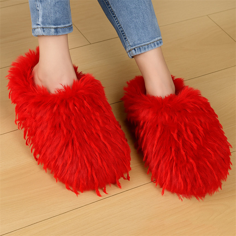 Women'S Shoes Clogs - 겨울용 여성 슬리퍼, 부드러운 인조 모피