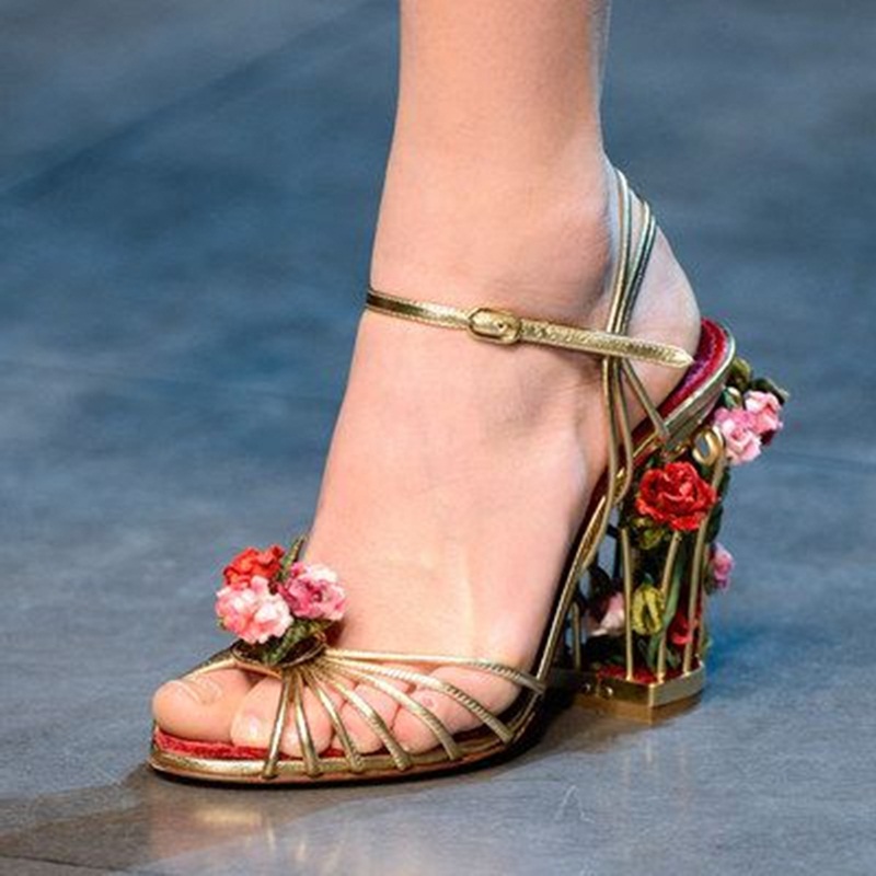 Women'S Shoes Clogs - 럭셔리 버드 케이지 여성 샌들 골드