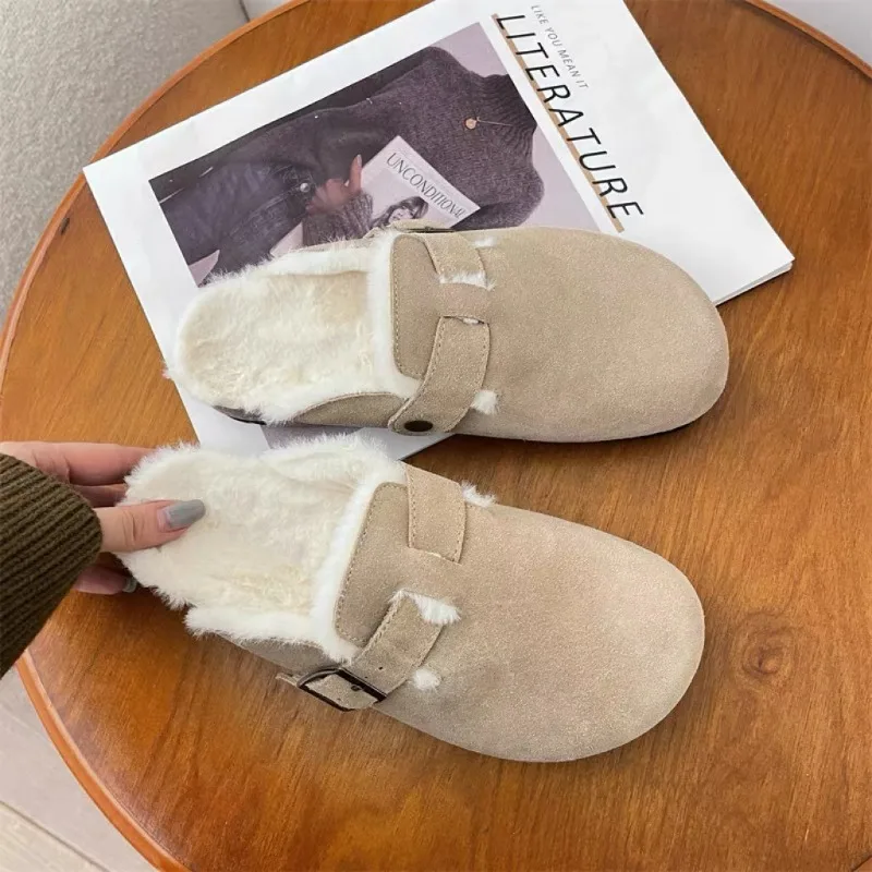 Women'S Shoes Clogs - 여성용 편안한 털 안감 클래식 슬리퍼,