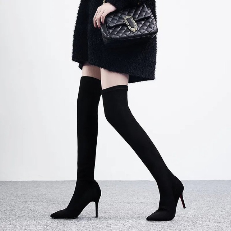 섹시한 여성용 무릎 위까지 올라오는 부츠, 뾰족한 앞코 - Sock Boot Women 리뷰 및 가격