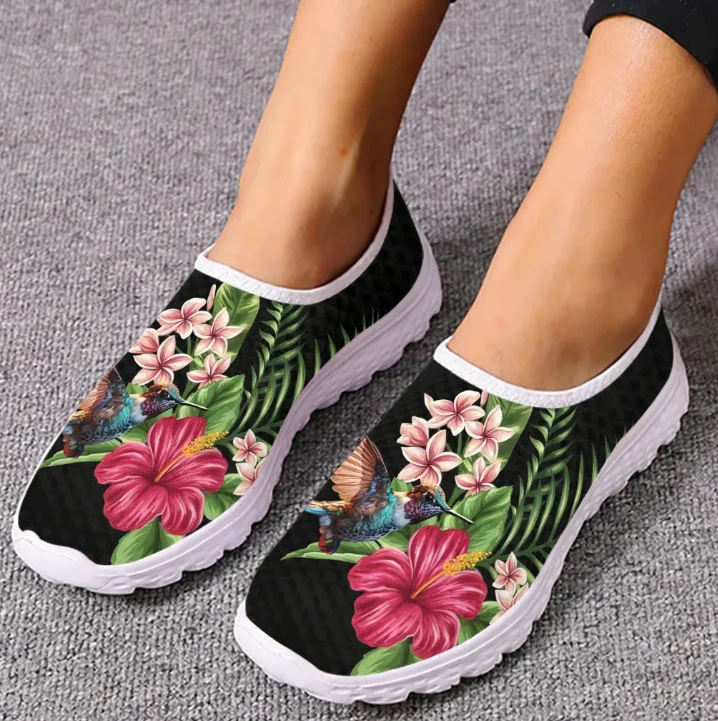 허밍버드 해바라기 프린트 로퍼 버드 메쉬 고품질 스니커 - Women Shoes Tennis 리뷰 및 가격