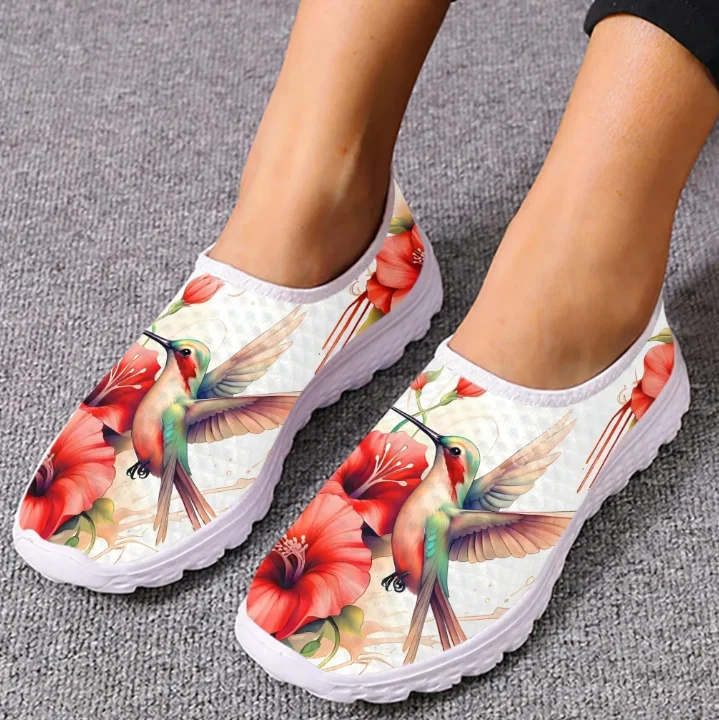 허밍버드 해바라기 프린트 로퍼 버드 메쉬 고품질 스니커 - Women Shoes Tennis 리뷰 및 가격