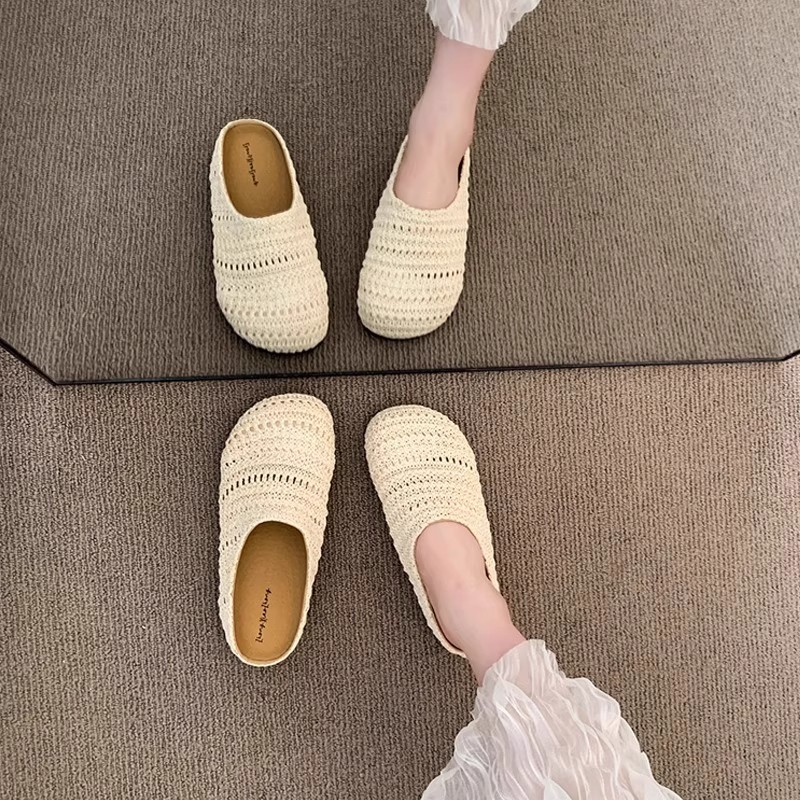 여성 라피아 짠 밑창 슬리퍼 여름 통기성 메쉬 폐쇄형  - Mule Slip On 리뷰 및 가격