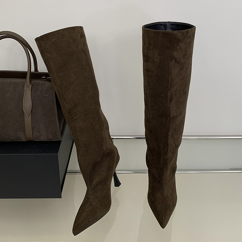 에일리켄 겨울용 레트로 디자인의 뾰족한 앞코가 달린 롱 - Knee High Boots Women 리뷰 및 가격