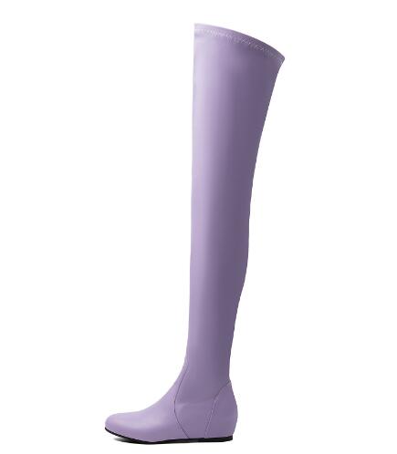 여성용 라벤더색 단색 신축성 있는 롱 부츠, 무릎 위까 - Sock Boot Women 리뷰 및 가격