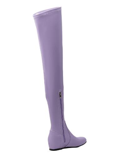 여성용 라벤더색 단색 신축성 있는 롱 부츠, 무릎 위까 - Sock Boot Women 리뷰 및 가격