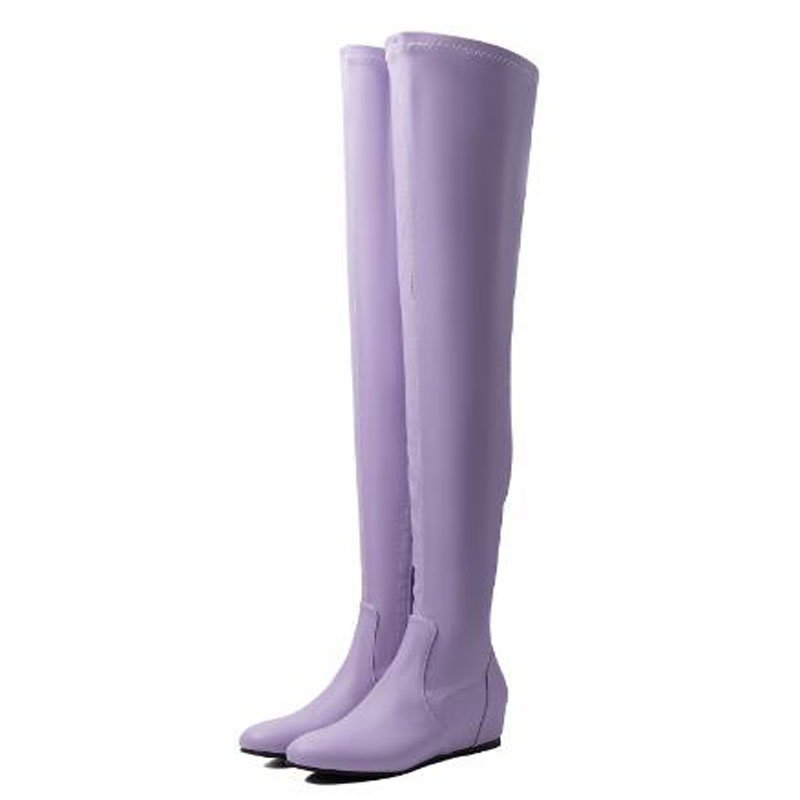라벤더색, 신축성 있는 소재로 제작된 무릎 위까지 오는 - Sock Boot Women 리뷰 및 가격